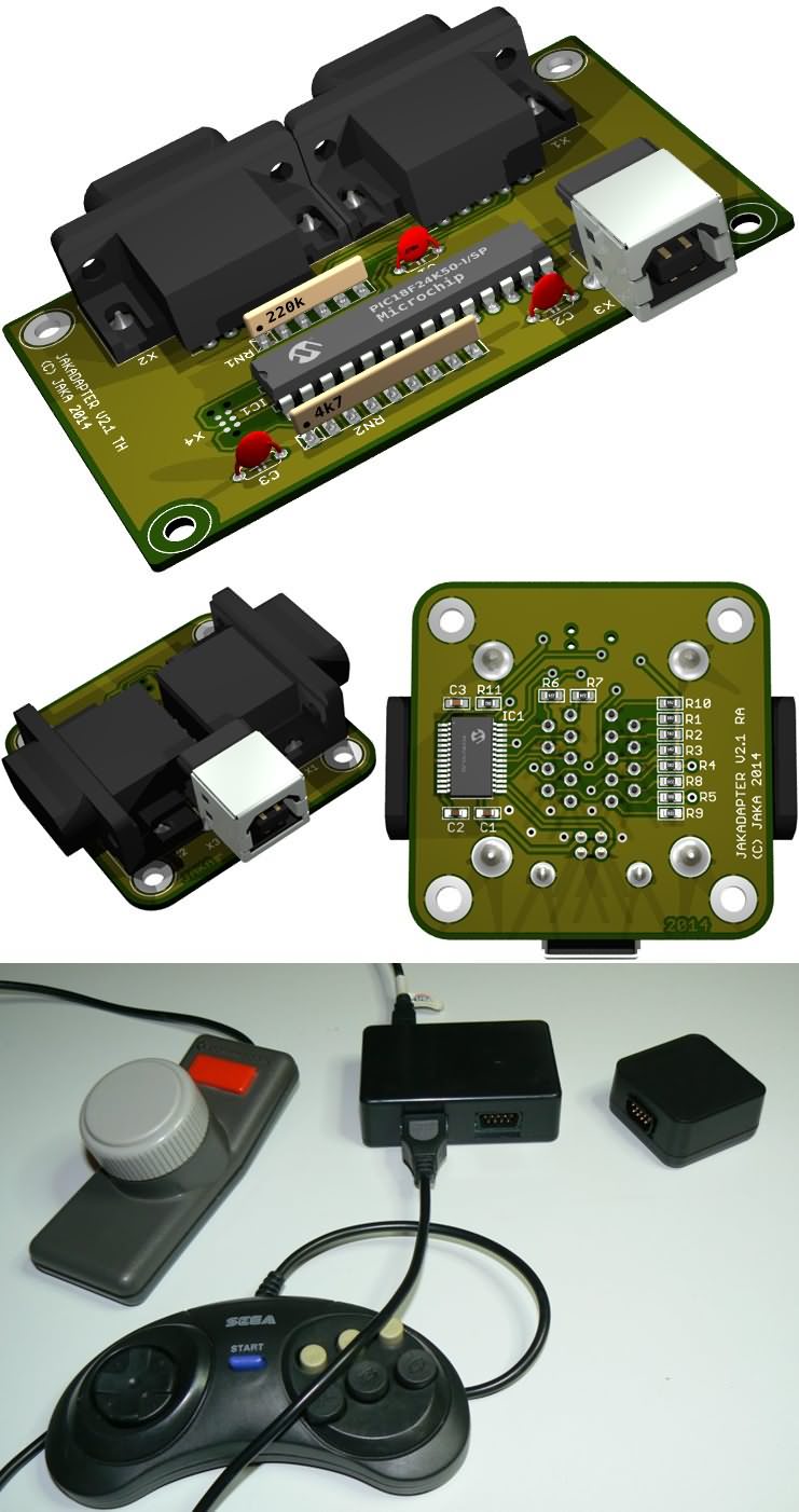 Atari Style Controllers Usb It Supports Standard Joysticks Paddles Sega Megadrive Gamepads