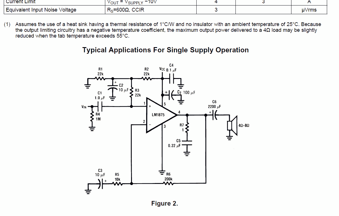 Lm1875 Single Supply Schematic