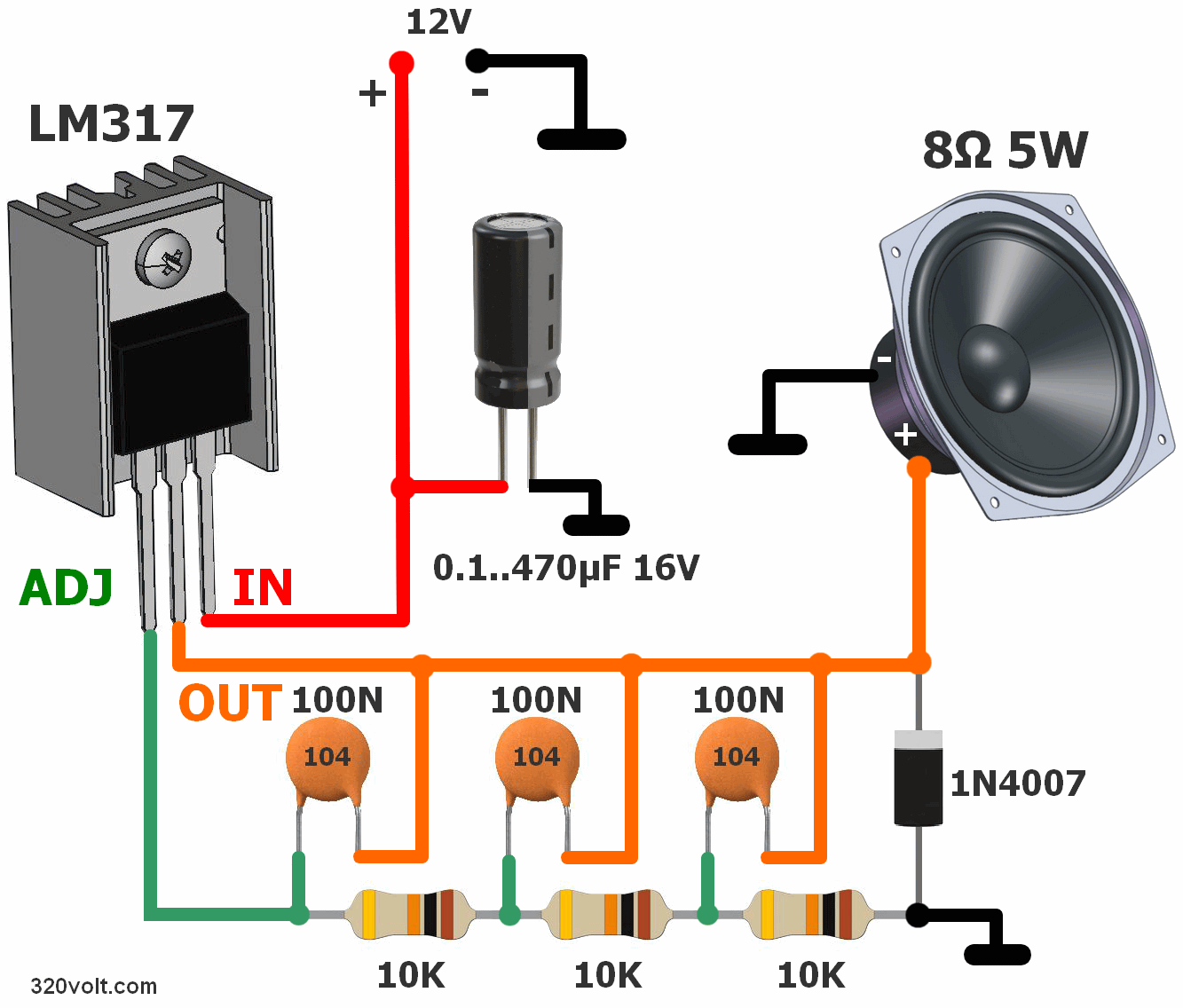 Lm317t Siren Electronic Siren Circuit Lm317
