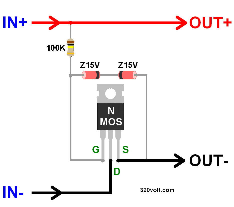 Nmos Schematic Protection Reverse Polarity On The Power Supply Circuit