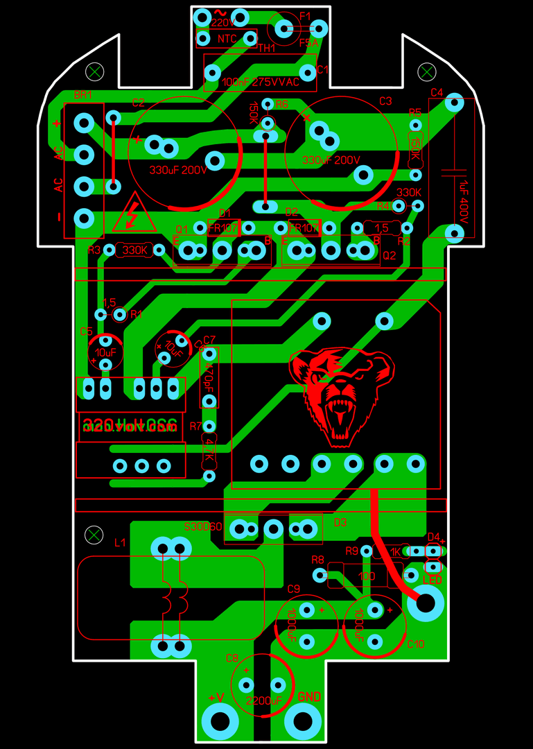 Pcb Smps Simple Smps Circuit Self Oscillating Atx Transformer Layout