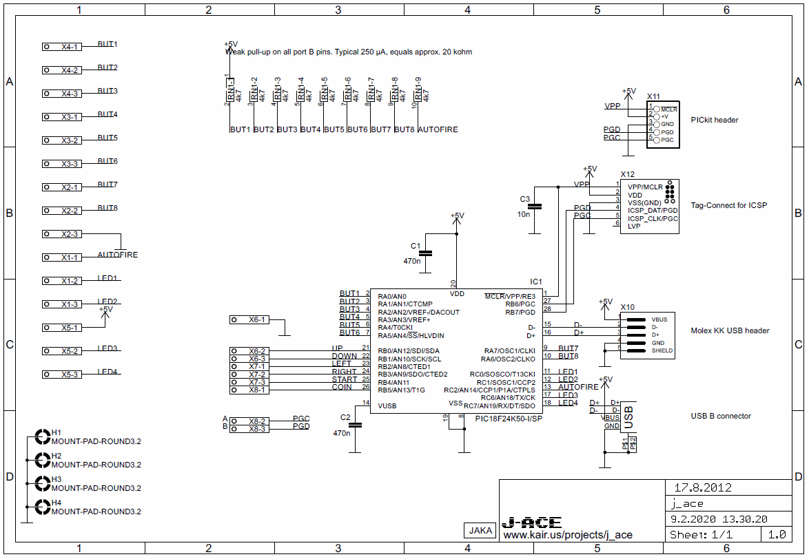 Circuit Diagram Arcade Controls Encoder Zero Delay Schematic