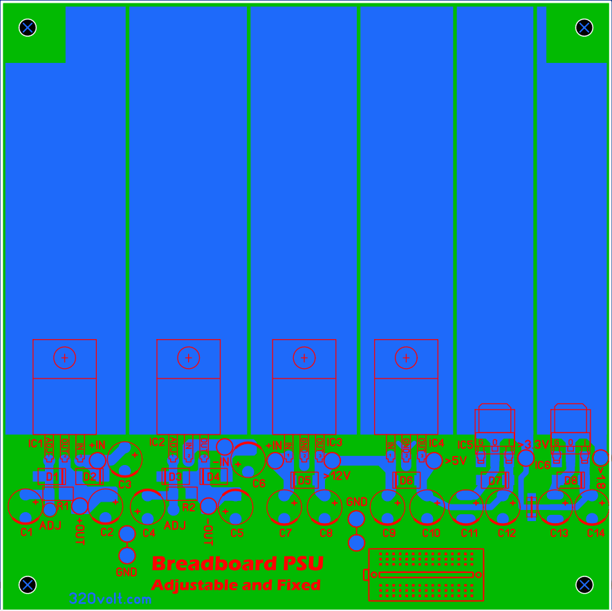 Multi Output Regulator Board Layoutvoltage Regulator Pcb Lm317 Lm337 Lm78xx 1117