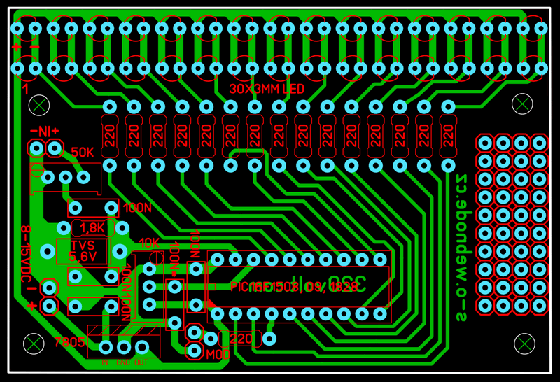 3mm Led Peak Hold Vu Meter Circuit Pcb Board Layout.png