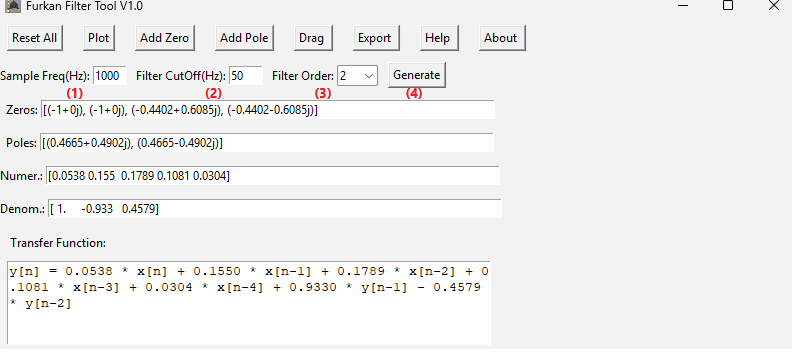 Digital Filter Tool Create Automatic Filter Code