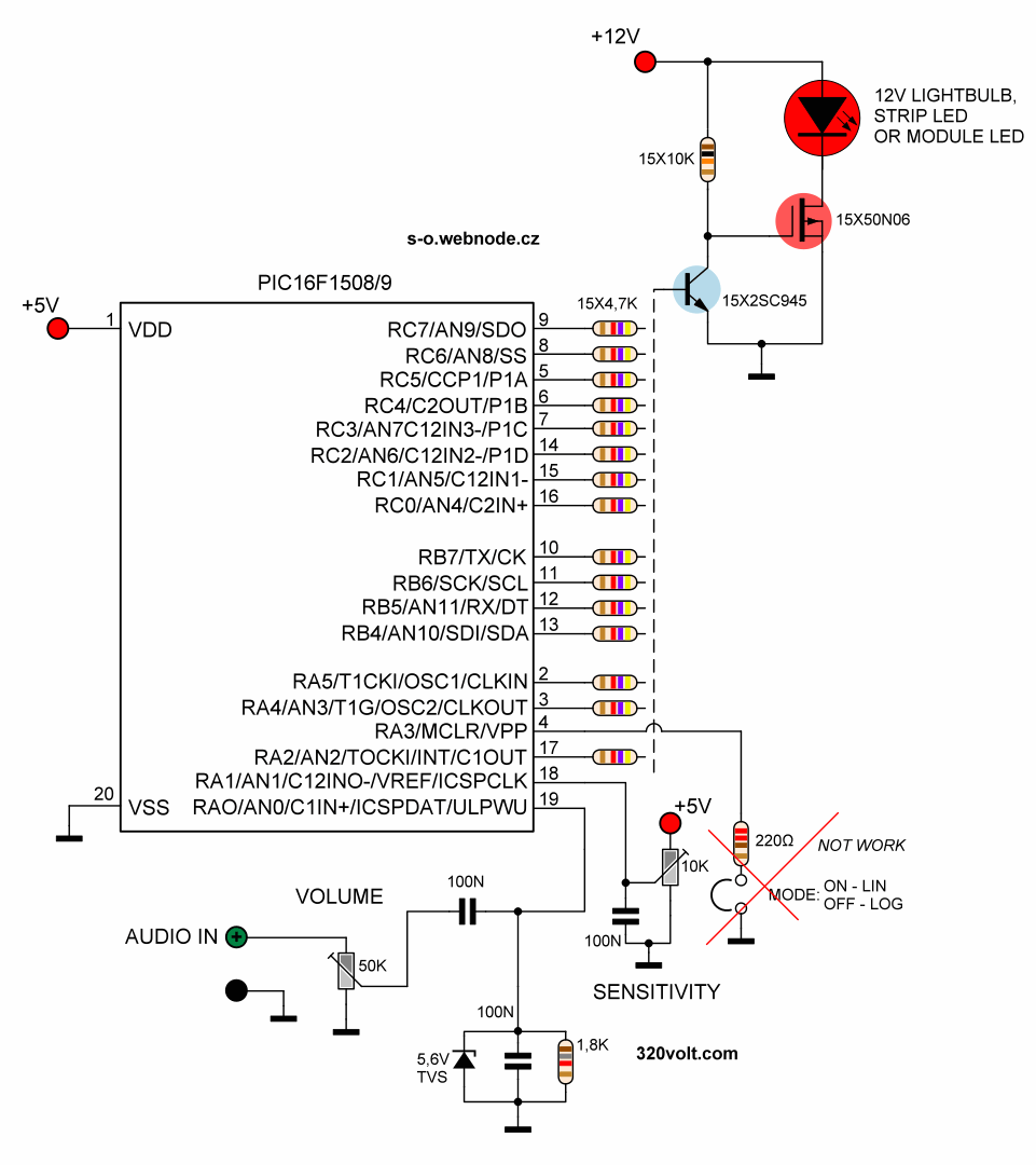 Mosfet 12v Peak Hold Vu Meter Circuit Schematic Diagram