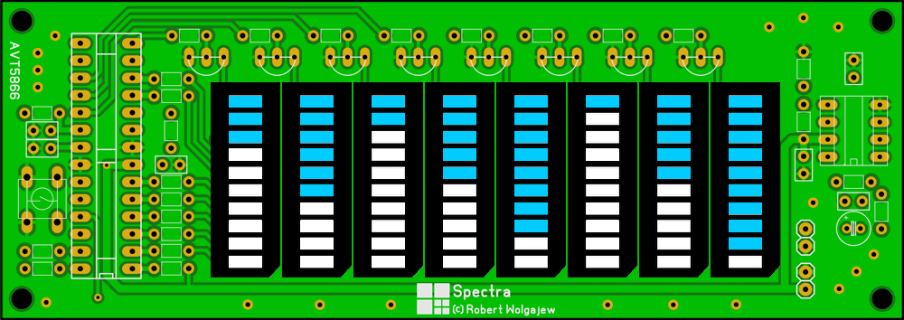 Bar negative mode audio signal spectrum analyzer