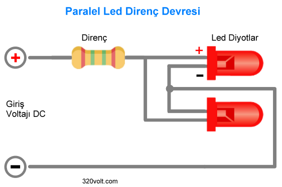 Paralel led direnc devresi led direnc hesamplama