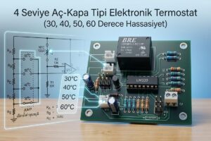 4 Seviye Aç-Kapa Tipi Elektronik  Termostat (30, 40, 50, 60 Derece)