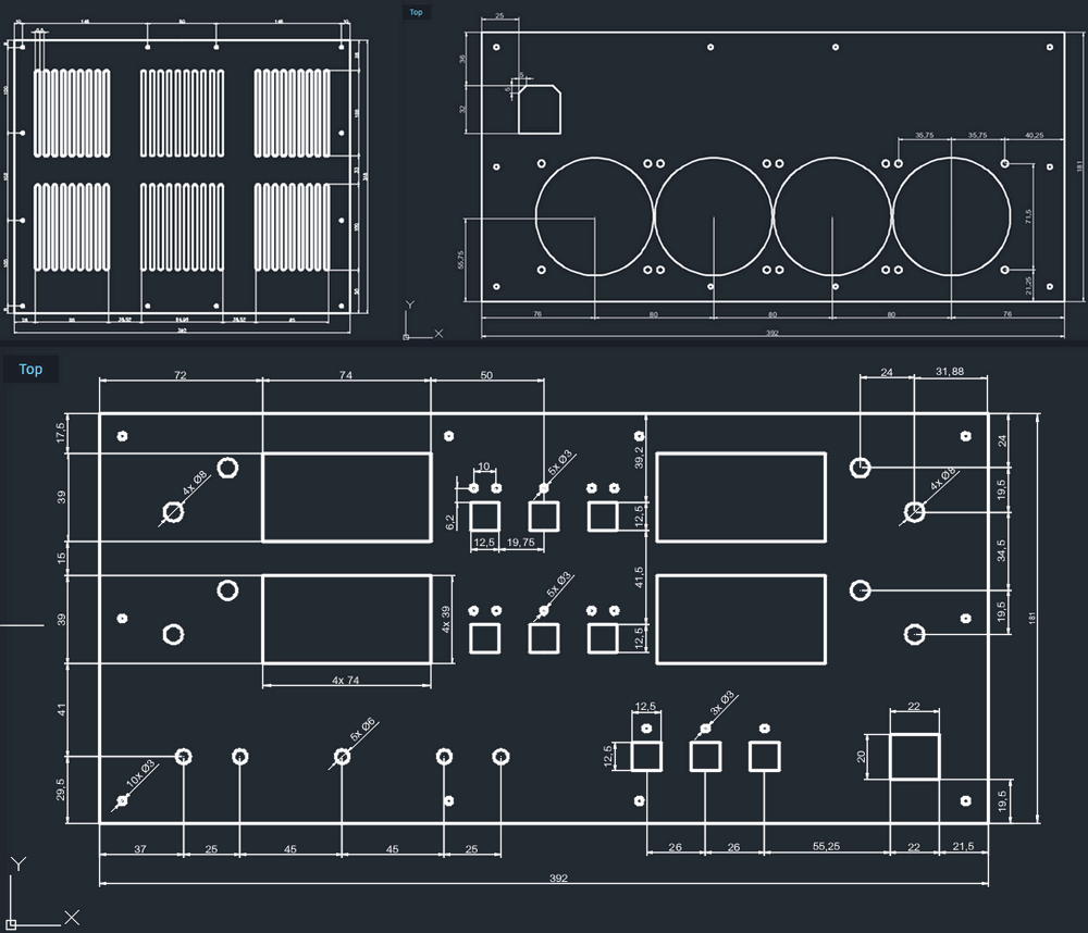 Box desing symmetric stabilized electronics workshop power supply laboratory autocad free case plan