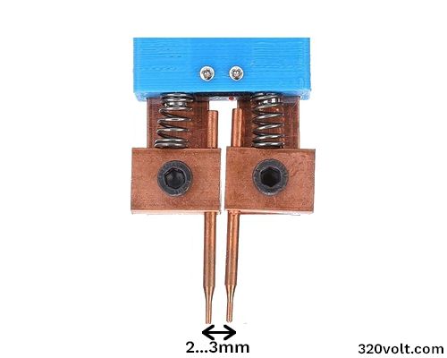 Pil punta kaynak elektrotlar arasi mesafe battery spot welding electrode distance