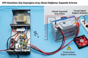 UPS Kesintisiz Güç Kaynağına Araç Aküsü Bağlama