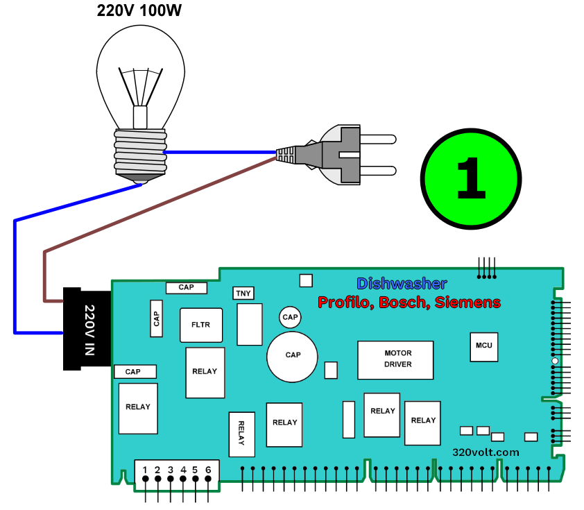 dishwasher-motherboard-repair-test-lamp-profilo-motherboard-bosch-siemens