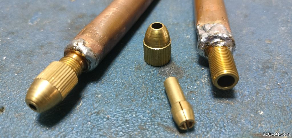 18650 battery spot welding pen made from copper pipe diy 3mm drill