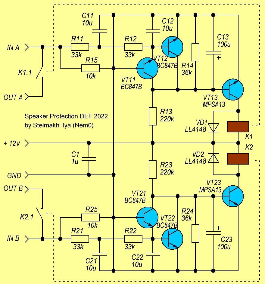 Amplifikatör Çıkışındaki DC Gerilime Karşı Hoparlör Koruma Devresi 1 speaker-protection-circuit-diagram-dc-voltage-protection