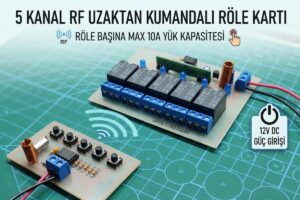 5 Kanal RF Uzaktan Kumandalı Röle Kartı 12V