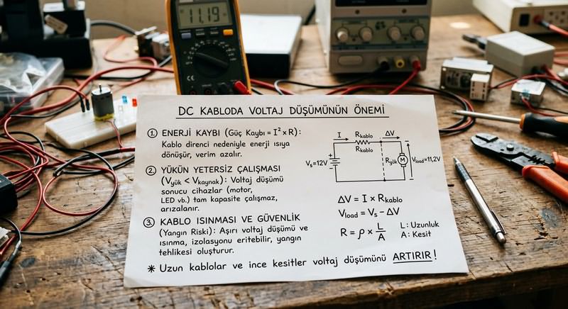 dc kabloda voltaj dusumu neden onemlidir kablo voltaj hesaplama