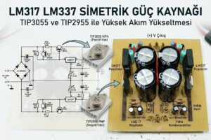 LM317 LM337 Simetrik Güç Kaynağı  TIP3055 TIP2955