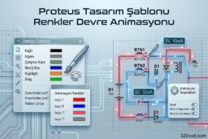 Proteus Tasarım Şablonu Renkler Devre Animasyonu