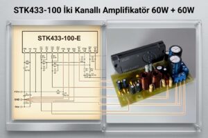 STK433-100 İki Kanallı Amplifikatör 60W + 60W