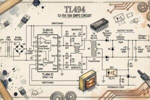 TL494 ile 13-15 Volt 10 Amper Smps Devresi
