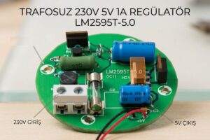Trafosuz 230V 5V 1A Regülatör LM2595T-5.0