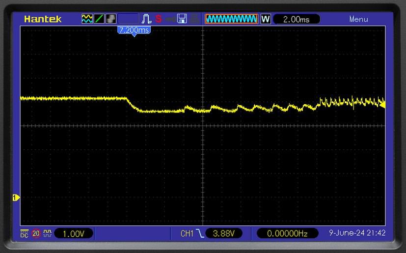 bms battery voltage during operation 3s battery drill motor oscilloscope measurement
