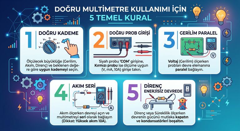 dogru multimetre kullanimi icin 5 temel kural