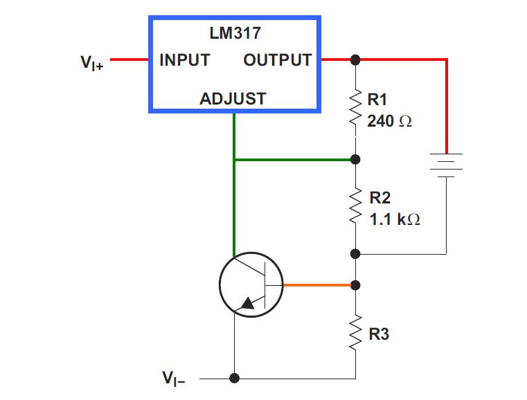 lm317 akim sinirlamali 6v sarj devresi