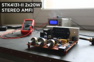 STK4131-II 2x20W Stereo Amfi BC109 Ton Kontrol, Loudness ve NE555 Gecikme Devresi