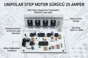 Unipolar Step Motor Sürücü 20 Amper