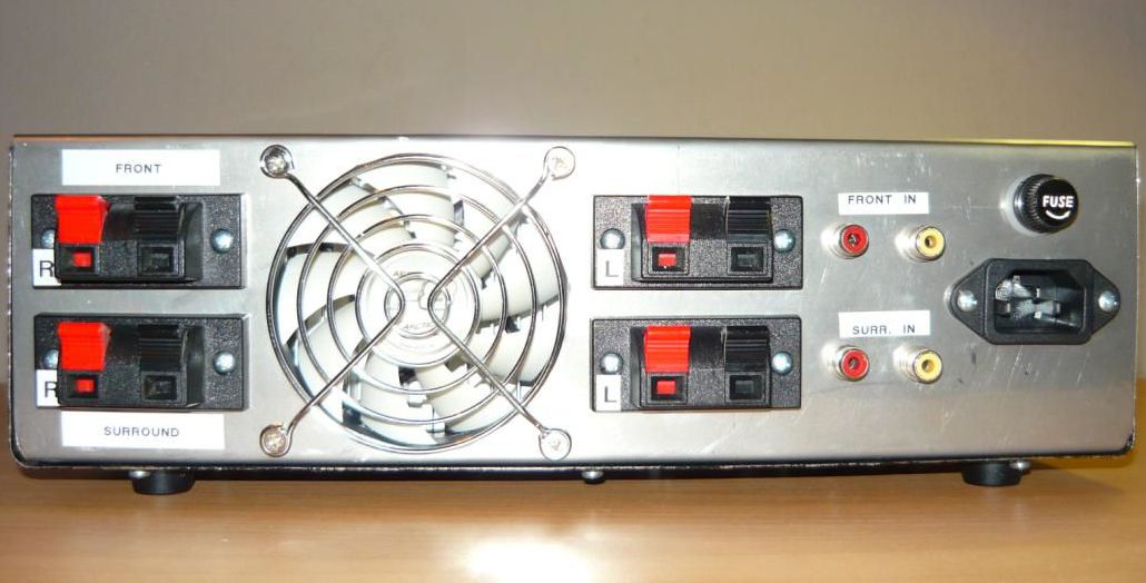 4 kanalli kuadrofonik audio amplifikator soft start fan kontrol ve guc kaynagi