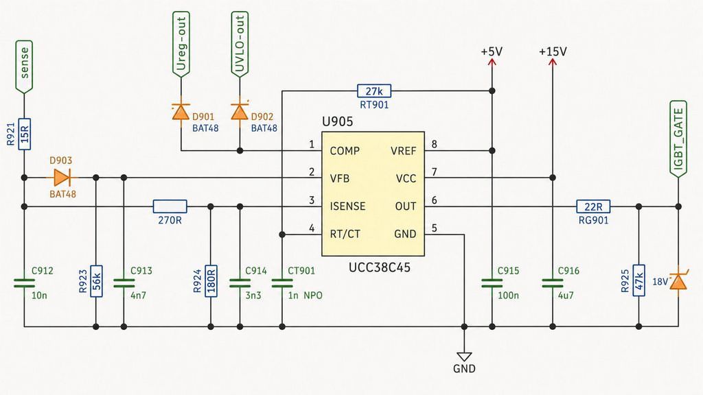 5 ucc38c45 control circuit or current sensing section electroporation psu