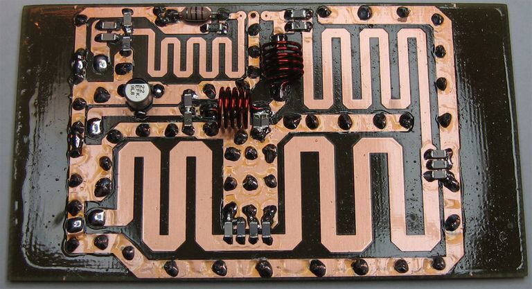 6 watt fm rf amplifier component assembled on pcb