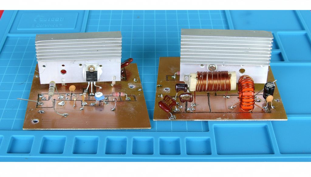 a biased rf output stage built on an irf530 mosfet