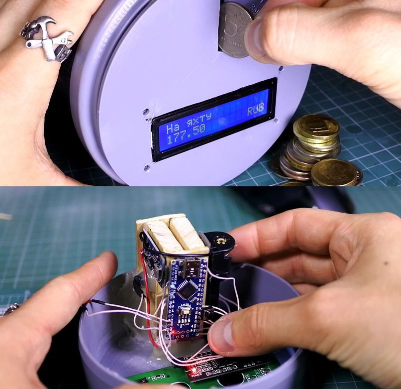 arduino coin counting piggy bank with optical sensor coin counter