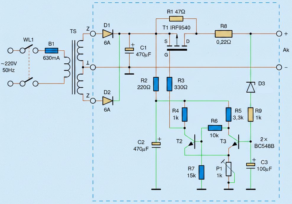 irf9540 mosfet otomatik aku sarj devresi semasi
