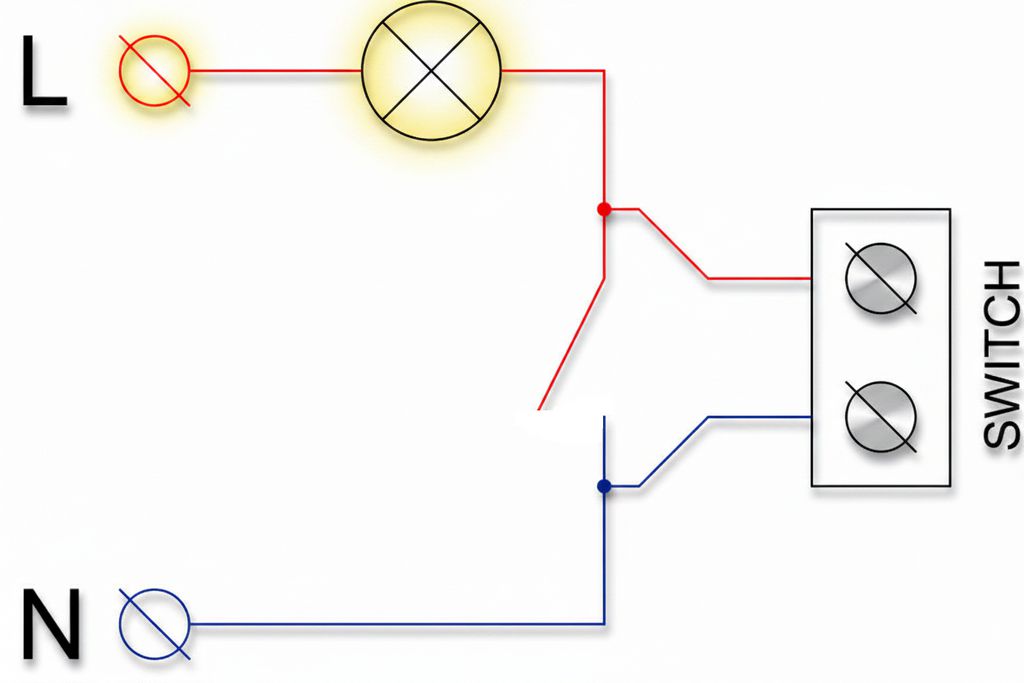 parallel connection of the light switching delay circuit to the wall switch