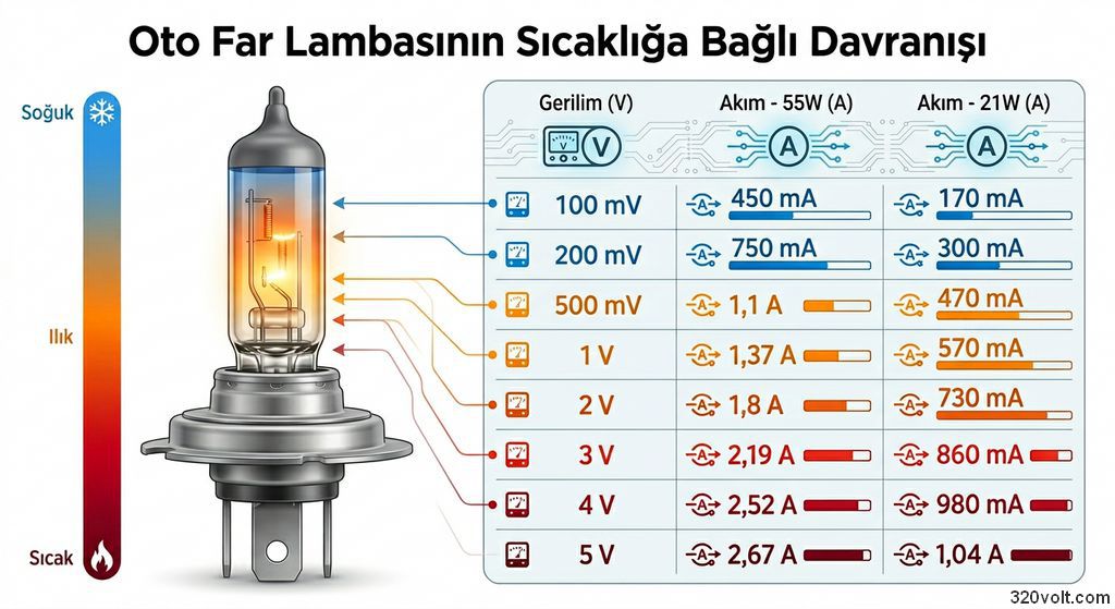 12v 55w and 21w automotive lamp low voltage current table