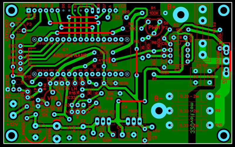 layout pcb schematic arduino battery capacity internal resistance tester