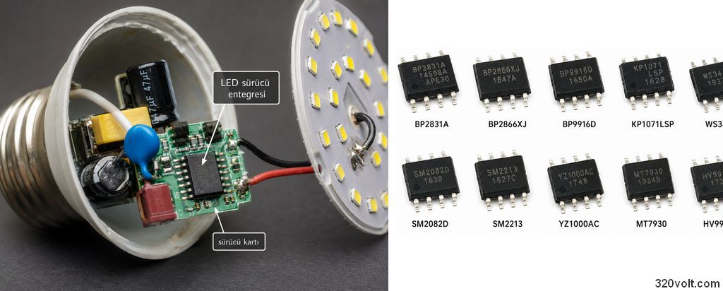 led ampullerde kullanilan baslica surucu yapilari