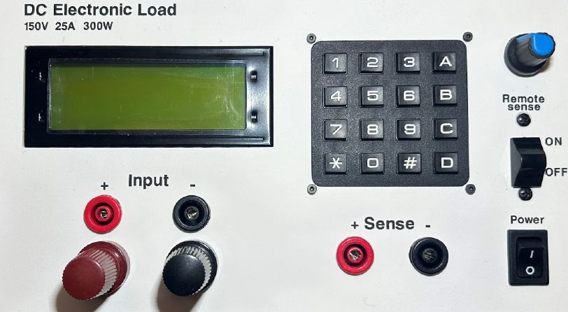 programmable dc electronic load front panel lcd keypad and input terminals